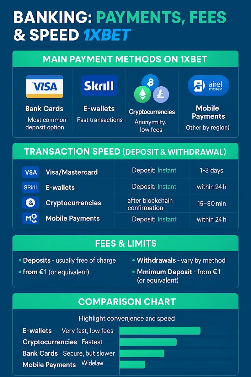 1xbet payment infographic
