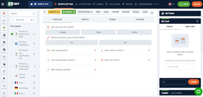 20bet featured Screenshot