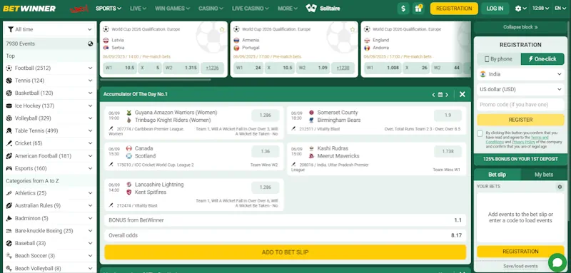 betwinner sport screenshot