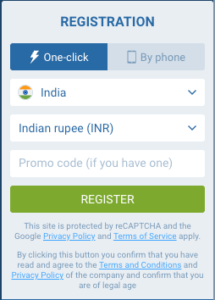 1xbet login India