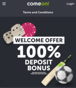 comeon bonus code