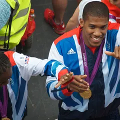 Anthony Joshua with his Olympic gold medal
