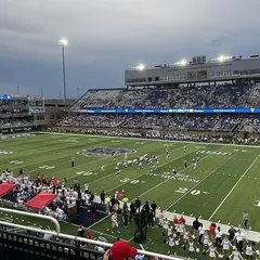 College football game in a stadium