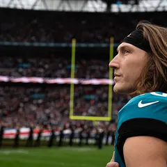 NFL player on the field before a game