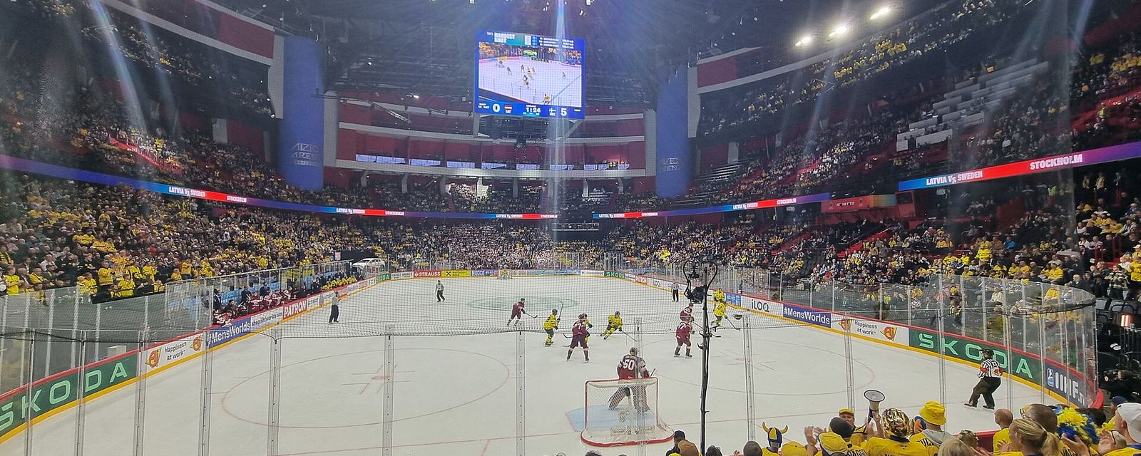 Ice hockey game in an arena